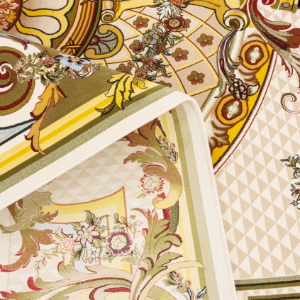 فرش ماشینی طرح ترنج دار گلدار، اکریلیک، سبک پارسی، کد 100053