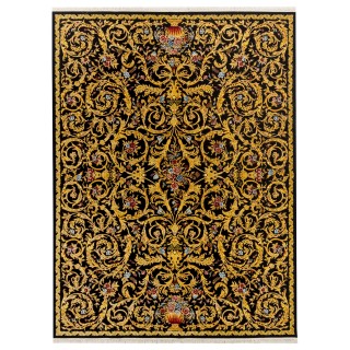 فرش ماشینی طرح افشان گلدار، اکریلیک، سبک پارسی، کد 100055