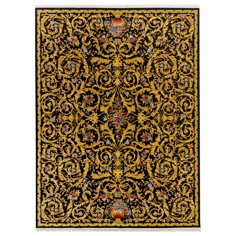 فرش ماشینی طرح افشان گلدار، اکریلیک، سبک پارسی، کد 100055