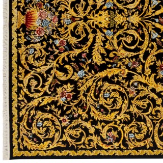 فرش ماشینی طرح افشان گلدار، اکریلیک، سبک پارسی، کد 100055