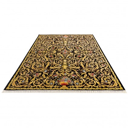 فرش ماشینی طرح افشان گلدار، اکریلیک، سبک پارسی، کد 100055