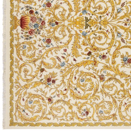 فرش ماشینی طرح افشان گلدار، اکریلیک، سبک پارسی، کد 100055