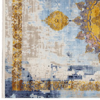 فرش ماشینی طرح ترنج دار نئوکلاسیک، اکریلیک، سبک پارسی، کد 100065