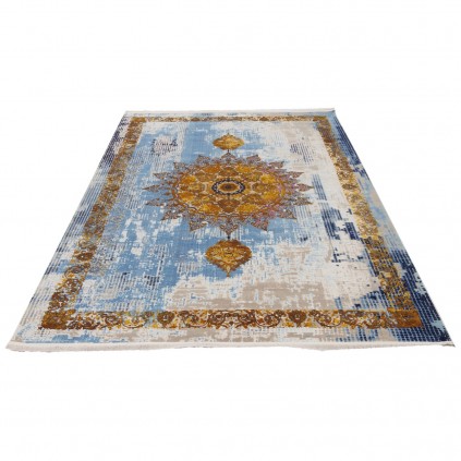 فرش ماشینی طرح ترنج دار نئوکلاسیک، اکریلیک، سبک پارسی، کد 100065