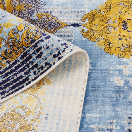 فرش ماشینی طرح ترنج دار نئوکلاسیک، اکریلیک، سبک پارسی، کد 100065