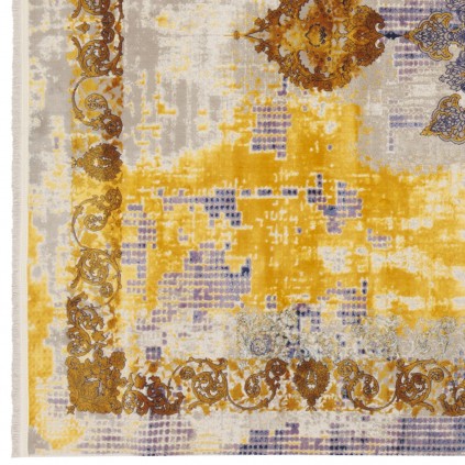 فرش ماشینی طرح ترنج دار نئوکلاسیک، اکریلیک، سبک پارسی، کد 100065