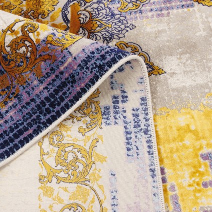 فرش ماشینی طرح ترنج دار نئوکلاسیک، اکریلیک، سبک پارسی، کد 100065