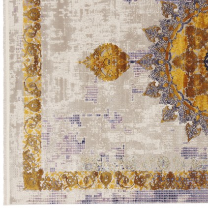 فرش ماشینی طرح ترنج دار نئوکلاسیک، اکریلیک، سبک پارسی، کد 100065