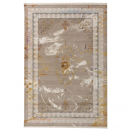 فرش ماشینی طرح لچک ترنج نئوکلاسیک، اکریلیک، سبک پارسی، کد 100067