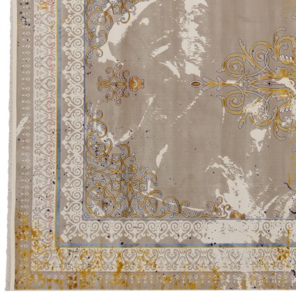 فرش ماشینی طرح لچک ترنج نئوکلاسیک، اکریلیک، سبک پارسی، کد 100067