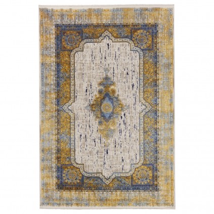 فرش ماشینی طرح لچک ترنج نئوکلاسیک، اکریلیک، سبک پارسی، کد 100072