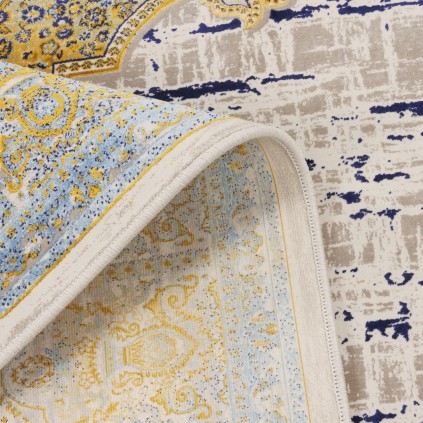 فرش ماشینی طرح لچک ترنج نئوکلاسیک، اکریلیک، سبک پارسی، کد 100072