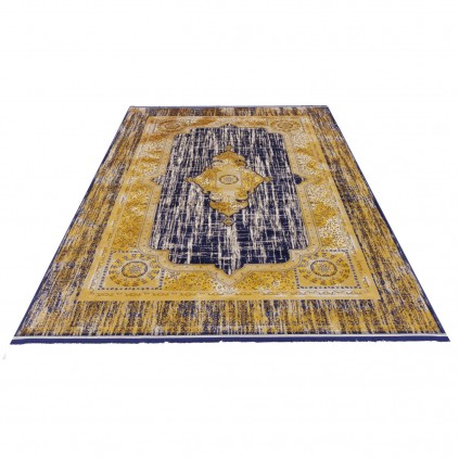 فرش ماشینی طرح لچک ترنج نئوکلاسیک، اکریلیک، سبک پارسی، کد 100072