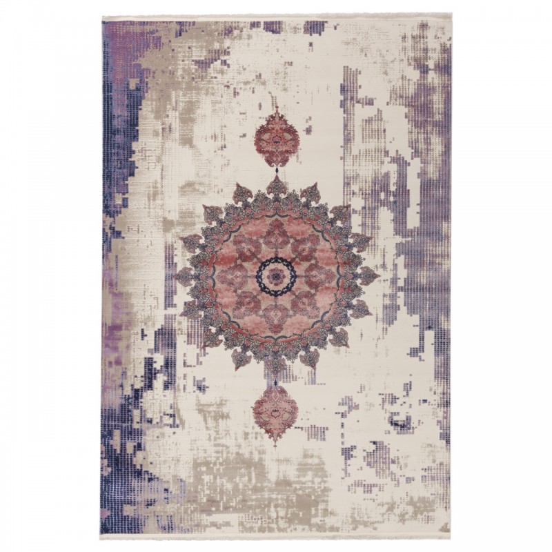 فرش ماشینی طرح ترنج دار نئوکلاسیک، اکریلیک، سبک پارسی، کد 100073