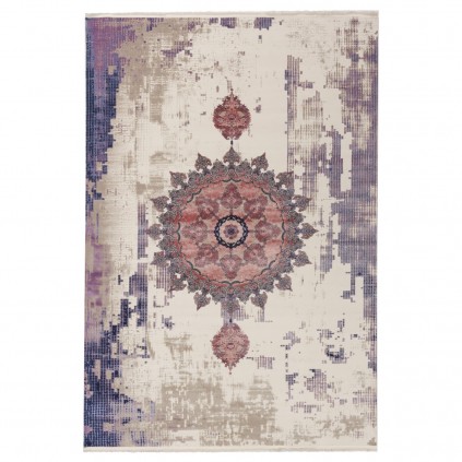 فرش ماشینی طرح ترنج دار نئوکلاسیک، اکریلیک، سبک پارسی، کد 100073