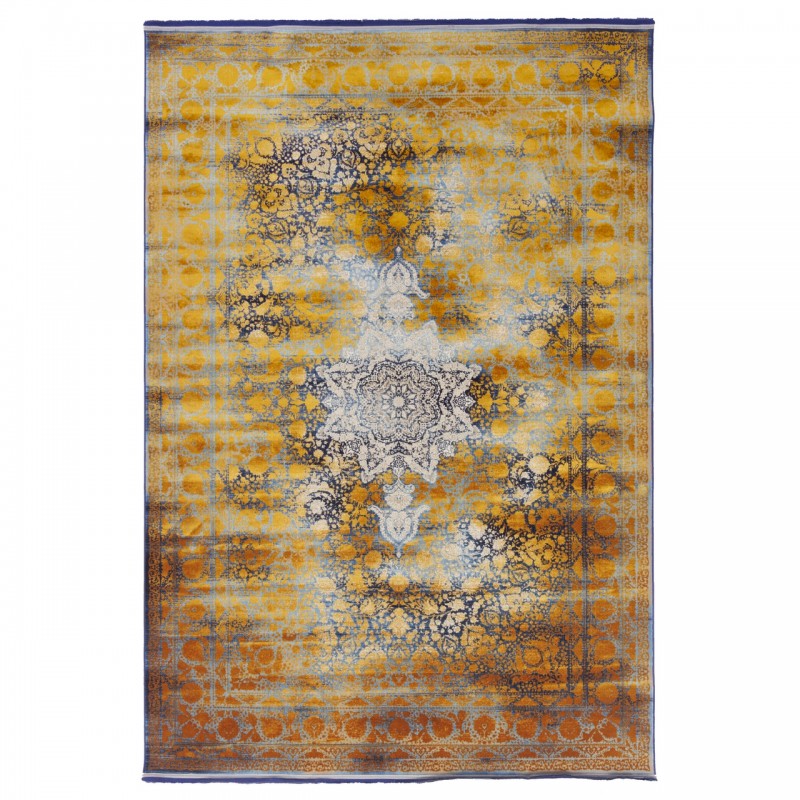 فرش ماشینی طرح لچک ترنج نئوکلاسیک، اکریلیک، سبک پارسی، کد 100075