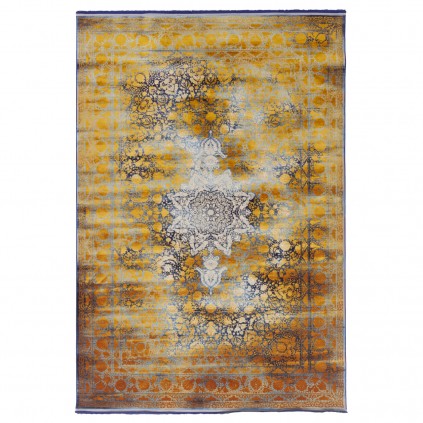 فرش ماشینی طرح لچک ترنج نئوکلاسیک، اکریلیک، سبک پارسی، کد 100075