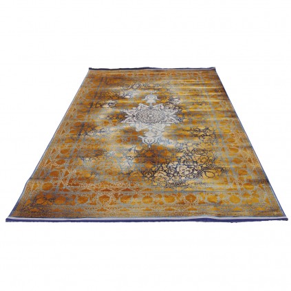 فرش ماشینی طرح لچک ترنج نئوکلاسیک، اکریلیک، سبک پارسی، کد 100075