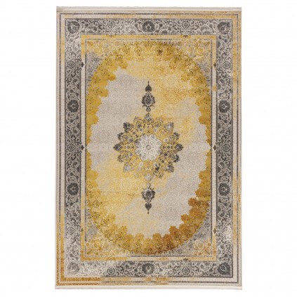 فرش ماشینی طرح لچک ترنج نئوکلاسیک، اکریلیک، سبک پارسی، کد 100076