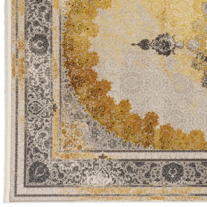 فرش ماشینی طرح لچک ترنج نئوکلاسیک، اکریلیک، سبک پارسی، کد 100076