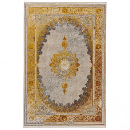 فرش ماشینی طرح لچک ترنج نئوکلاسیک، اکریلیک، سبک پارسی، کد 100076