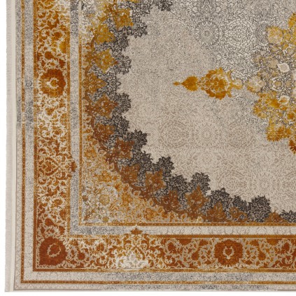 فرش ماشینی طرح لچک ترنج نئوکلاسیک، اکریلیک، سبک پارسی، کد 100076