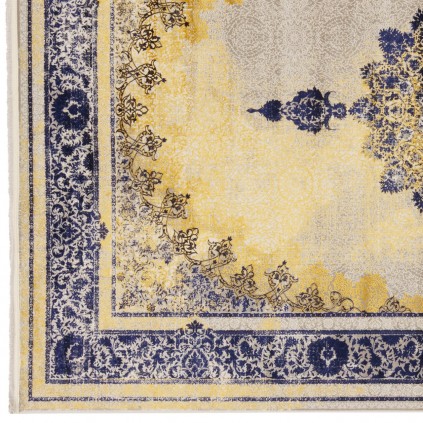 فرش ماشینی طرح لچک ترنج نئوکلاسیک، اکریلیک، سبک پارسی، کد 100076