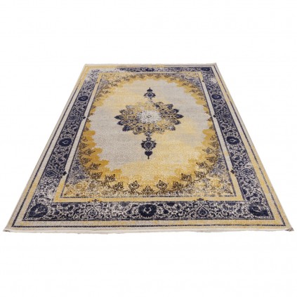 فرش ماشینی طرح لچک ترنج نئوکلاسیک، اکریلیک، سبک پارسی، کد 100076