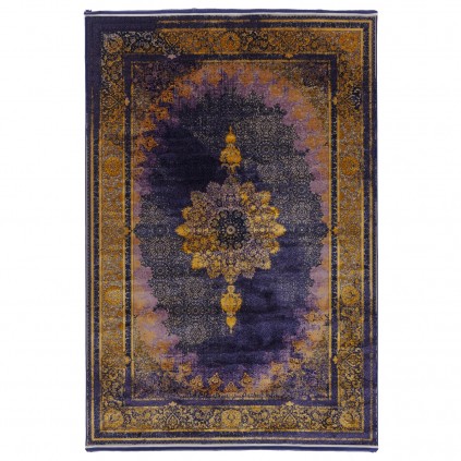 فرش ماشینی طرح لچک ترنج نئوکلاسیک، اکریلیک، سبک پارسی، کد 100076