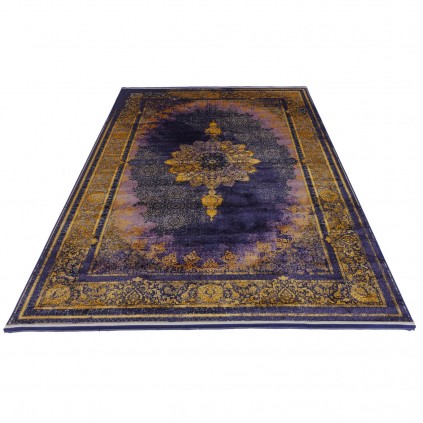 فرش ماشینی طرح لچک ترنج نئوکلاسیک، اکریلیک، سبک پارسی، کد 100076