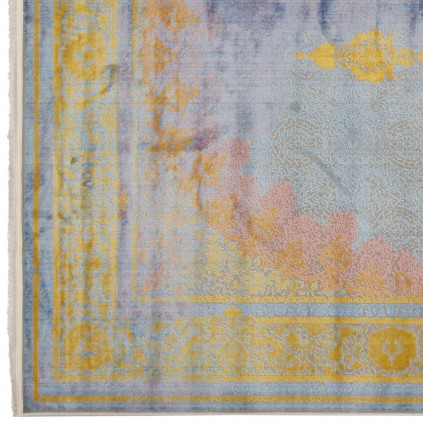 فرش ماشینی طرح لچک ترنج نئوکلاسیک، اکریلیک، سبک پارسی، کد 100076