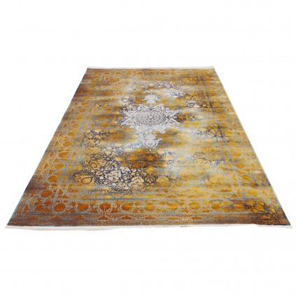 فرش ماشینی طرح لچک ترنج نئوکلاسیک، اکریلیک، سبک پارسی، کد 100077