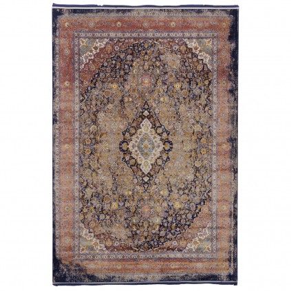 فرش ماشینی طرح لچک ترنج نئوکلاسیک، اکریلیک، سبک پارسی، کد 100079