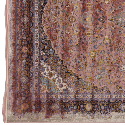 فرش ماشینی طرح لچک ترنج نئوکلاسیک، اکریلیک، سبک پارسی، کد 100079