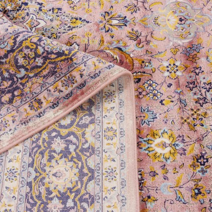 فرش ماشینی طرح لچک ترنج نئوکلاسیک، اکریلیک، سبک پارسی، کد 100079