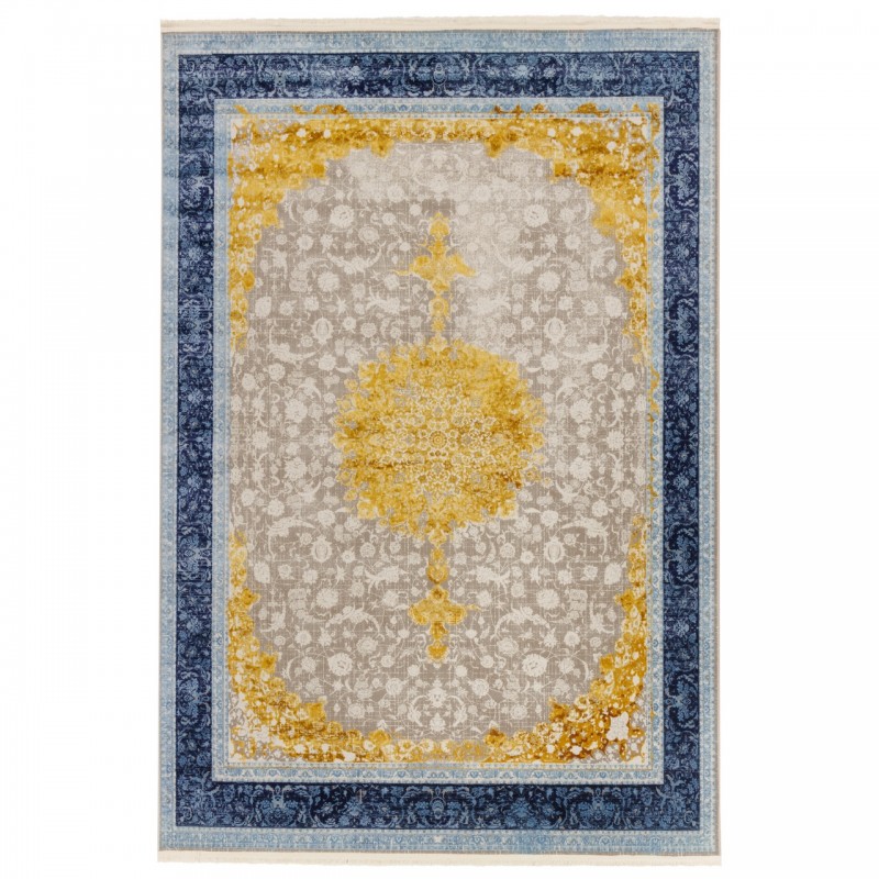 فرش ماشینی طرح لچک ترنج نئوکلاسیک، اکریلیک، سبک پارسی، کد 100080