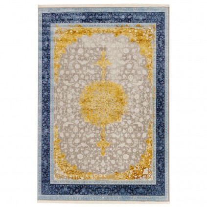 فرش ماشینی طرح لچک ترنج نئوکلاسیک، اکریلیک، سبک پارسی، کد 100080