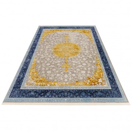 فرش ماشینی طرح لچک ترنج نئوکلاسیک، اکریلیک، سبک پارسی، کد 100080