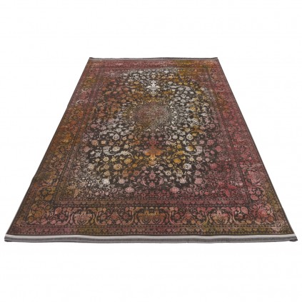 فرش ماشینی طرح لچک ترنج نئوکلاسیک، اکریلیک، سبک پارسی، کد 100080