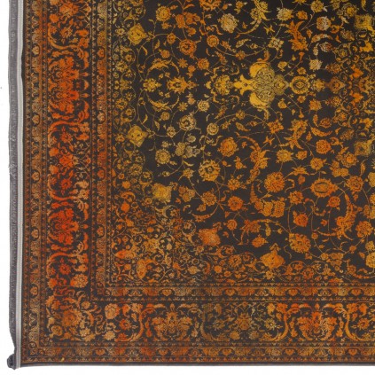 فرش ماشینی طرح لچک ترنج نئوکلاسیک، اکریلیک، سبک پارسی، کد 100080