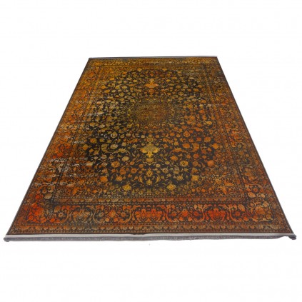 فرش ماشینی طرح لچک ترنج نئوکلاسیک، اکریلیک، سبک پارسی، کد 100080