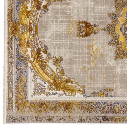 فرش ماشینی طرح لچک ترنج نئوکلاسیک، اکریلیک، سبک پارسی، کد 100088