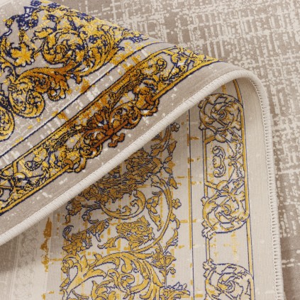 فرش ماشینی طرح لچک ترنج نئوکلاسیک، اکریلیک، سبک پارسی، کد 100088