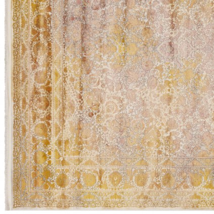 فرش ماشینی طرح لچک ترنج نئوکلاسیک، اکریلیک، سبک پارسی، کد 100090