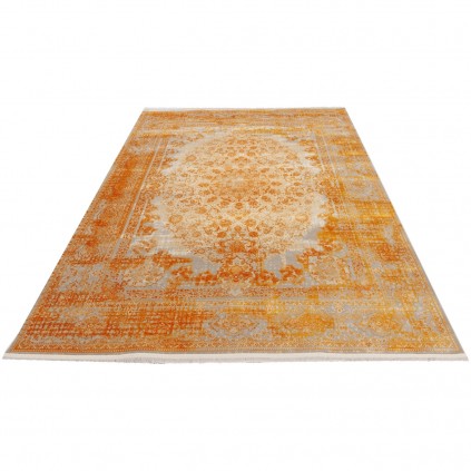 فرش ماشینی طرح لچک ترنج نئوکلاسیک، اکریلیک، سبک پارسی، کد 100092