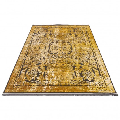 فرش ماشینی طرح لچک ترنج نئوکلاسیک، اکریلیک، سبک پارسی، کد 100098