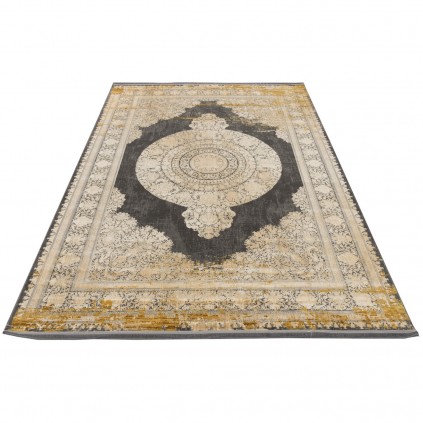 فرش ماشینی طرح لچک ترنج نئوکلاسیک، اکریلیک، سبک پارسی، کد 100107