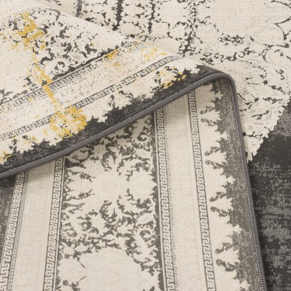 فرش ماشینی طرح لچک ترنج نئوکلاسیک، اکریلیک، سبک پارسی، کد 100107