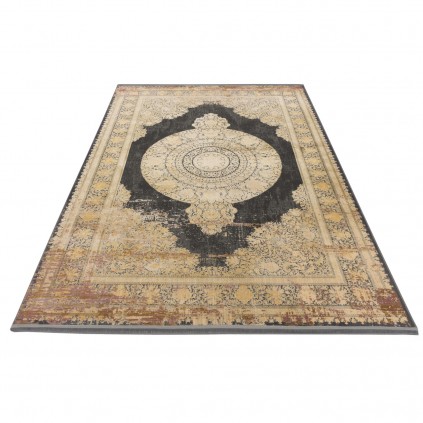 فرش ماشینی طرح لچک ترنج نئوکلاسیک، اکریلیک، سبک پارسی، کد 100107