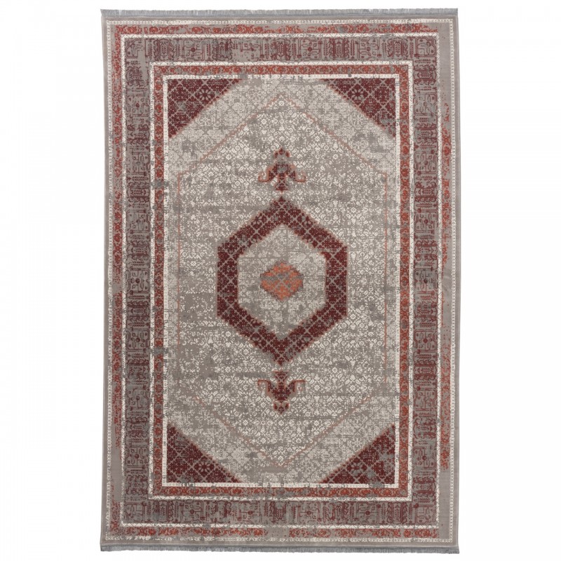 فرش ماشینی طرح لچک ترنج نئوکلاسیک، اکریلیک، سبک پارسی، کد 100112